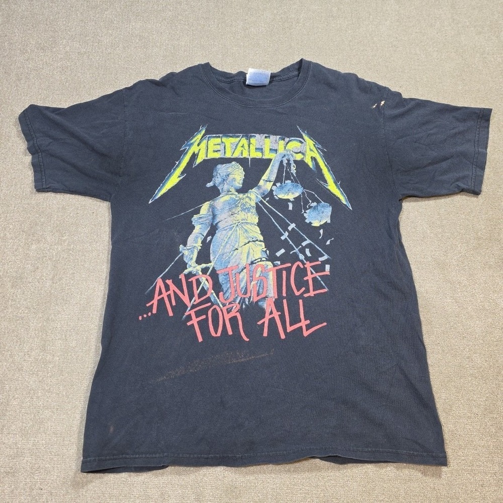 Vintage Y2K Metallica and Justice for All‎ Band T-shirt Size L Heavy Metal Rock
